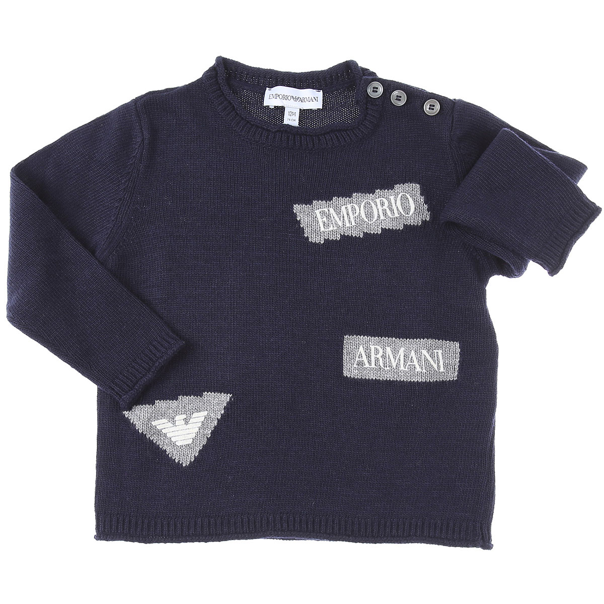 Emporio Armani Baby Pullover für Jungen Günstig im Sale, Marineblau, Viskose, 2017, 12 M 2Y 3Y 9M