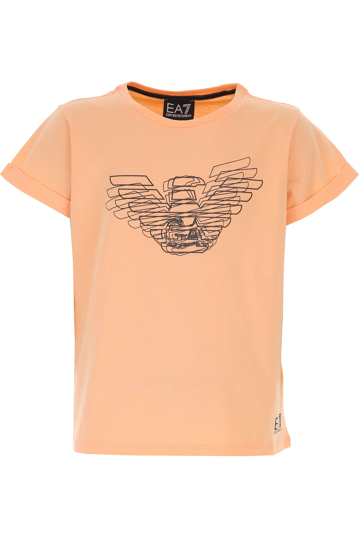 Emporio Armani Kinder T-Shirt für Mädchen Günstig im Outlet Sale, Pfirsich, Baumwolle, 2017, 10Y 12Y 14Y 4Y 6Y 8Y