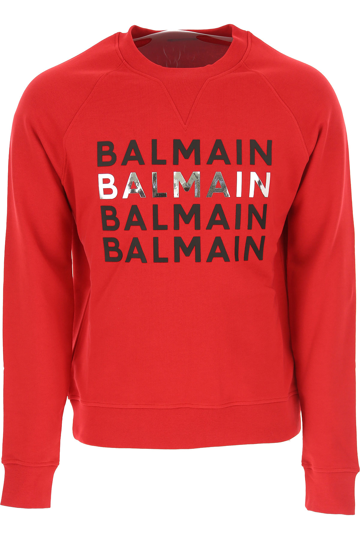 Balmain Sweatshirt für Herren, Kapuzenpulli, Hoodie, Sweats Günstig im Sale, Feuerrot, Baumwolle, 2017, L M S XL XS