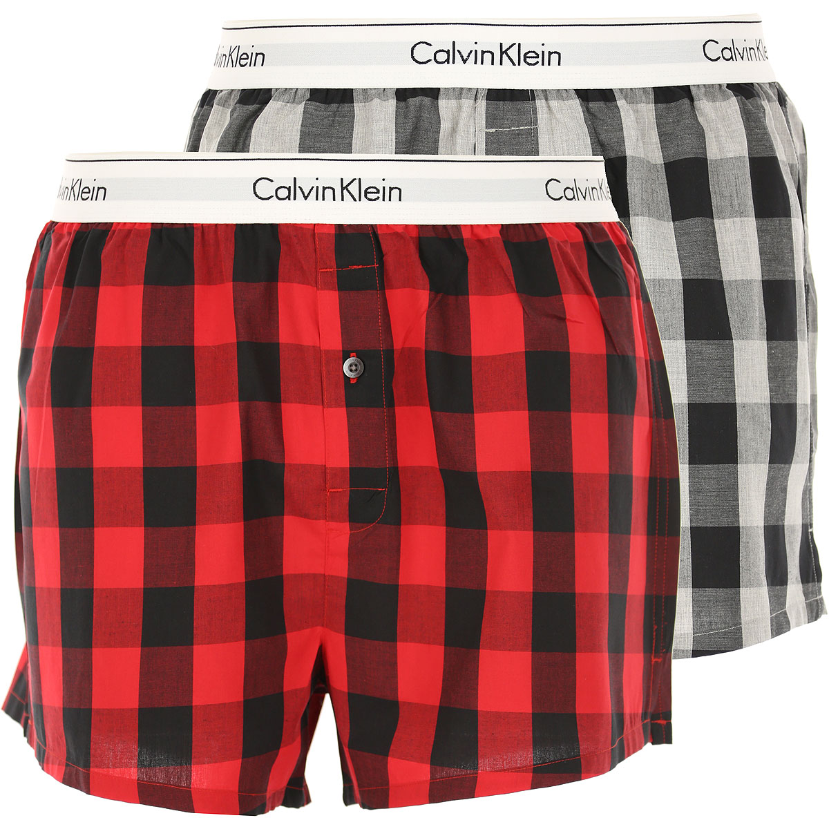 Calvin Klein Boxer Shorts für Herren, Unterhose, Short, Boxer Günstig im Sale, 2pack, Rot, Baumwolle, 2017, L M
