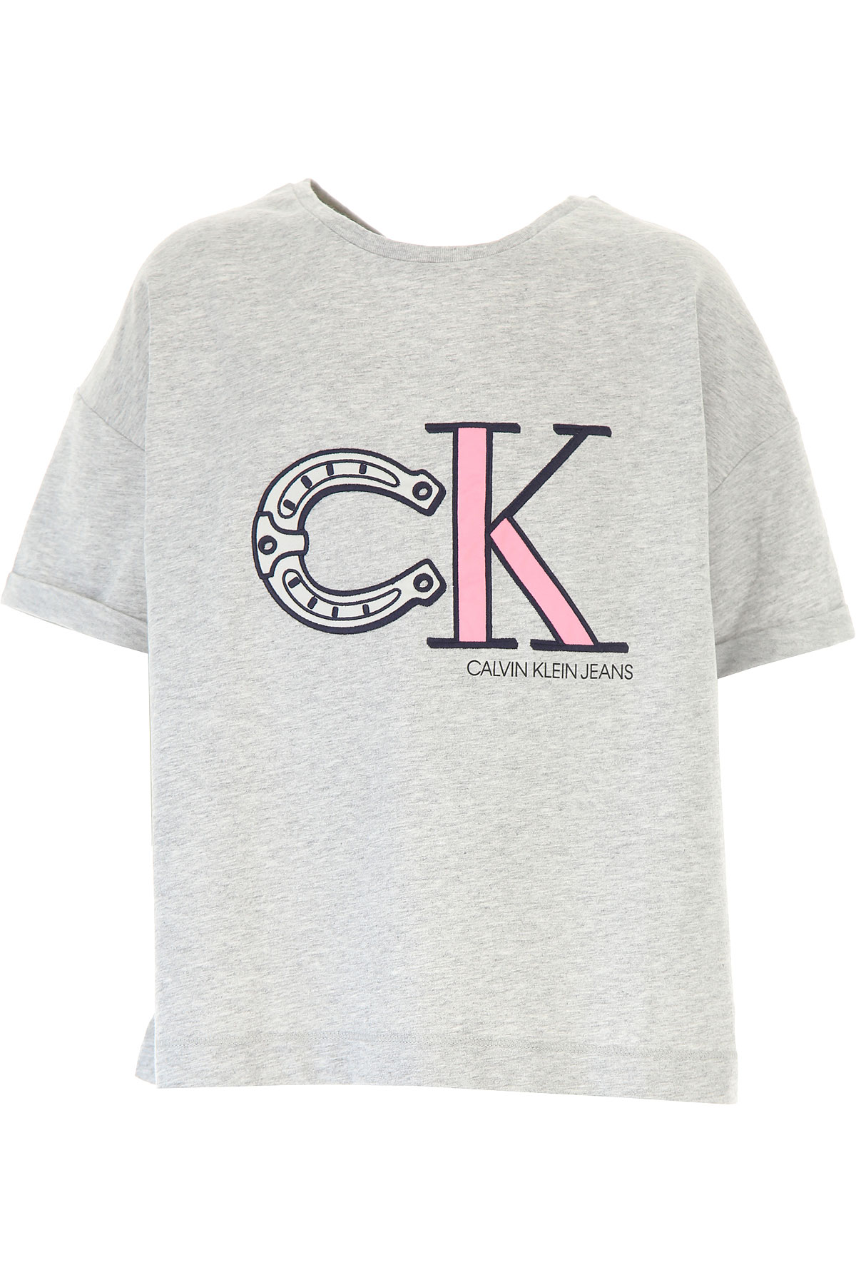 Calvin Klein Kinder T-Shirt für Mädchen Günstig im Sale, Grau, Baumwolle, 2017, 10Y 12Y 14Y 16Y 4Y 6Y 8Y