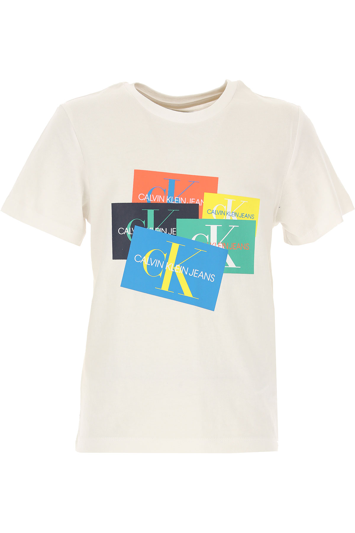 Calvin Klein Kinder T-Shirt für Jungen Günstig im Sale, Weiss, Baumwolle, 2017, 10Y 14Y 16Y 4Y 6Y 8Y