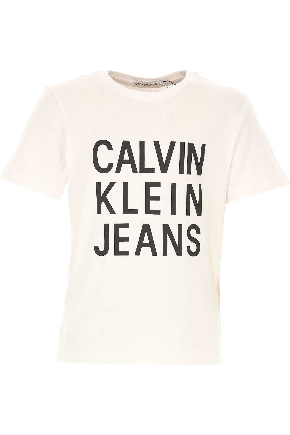 Calvin Klein Kinder T-Shirt für Jungen Günstig im Sale, Weiss, Terracotto-Fliesen, 2017, 10Y 12Y 14Y 16Y 4Y 6Y 8Y