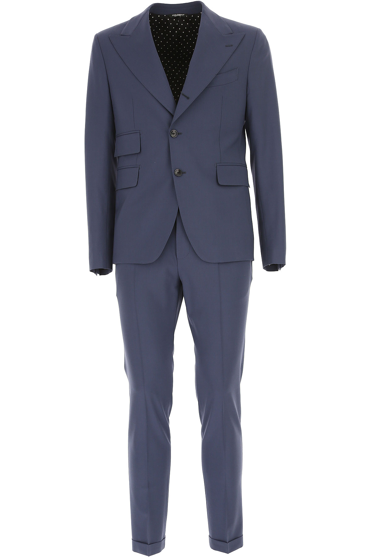 Dolce & Gabbana Costume Homme Outlet, Bleu de Prusse Cadet, Laine, 2017, L M XL XXL