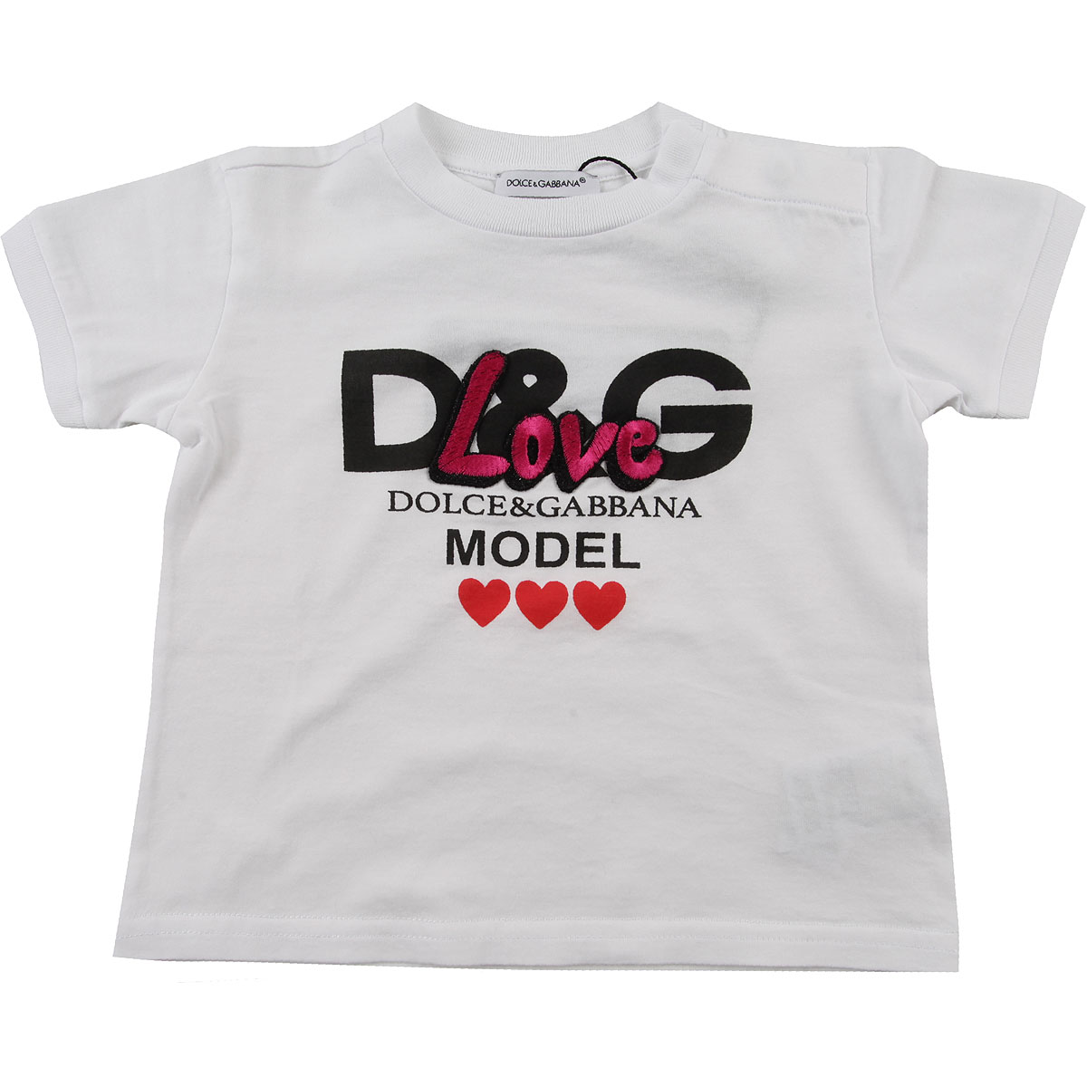 Dolce & Gabbana Baby T-Shirt für Mädchen Günstig im Outlet Sale, Weiss, Baumwolle, 2017, 6M 9M