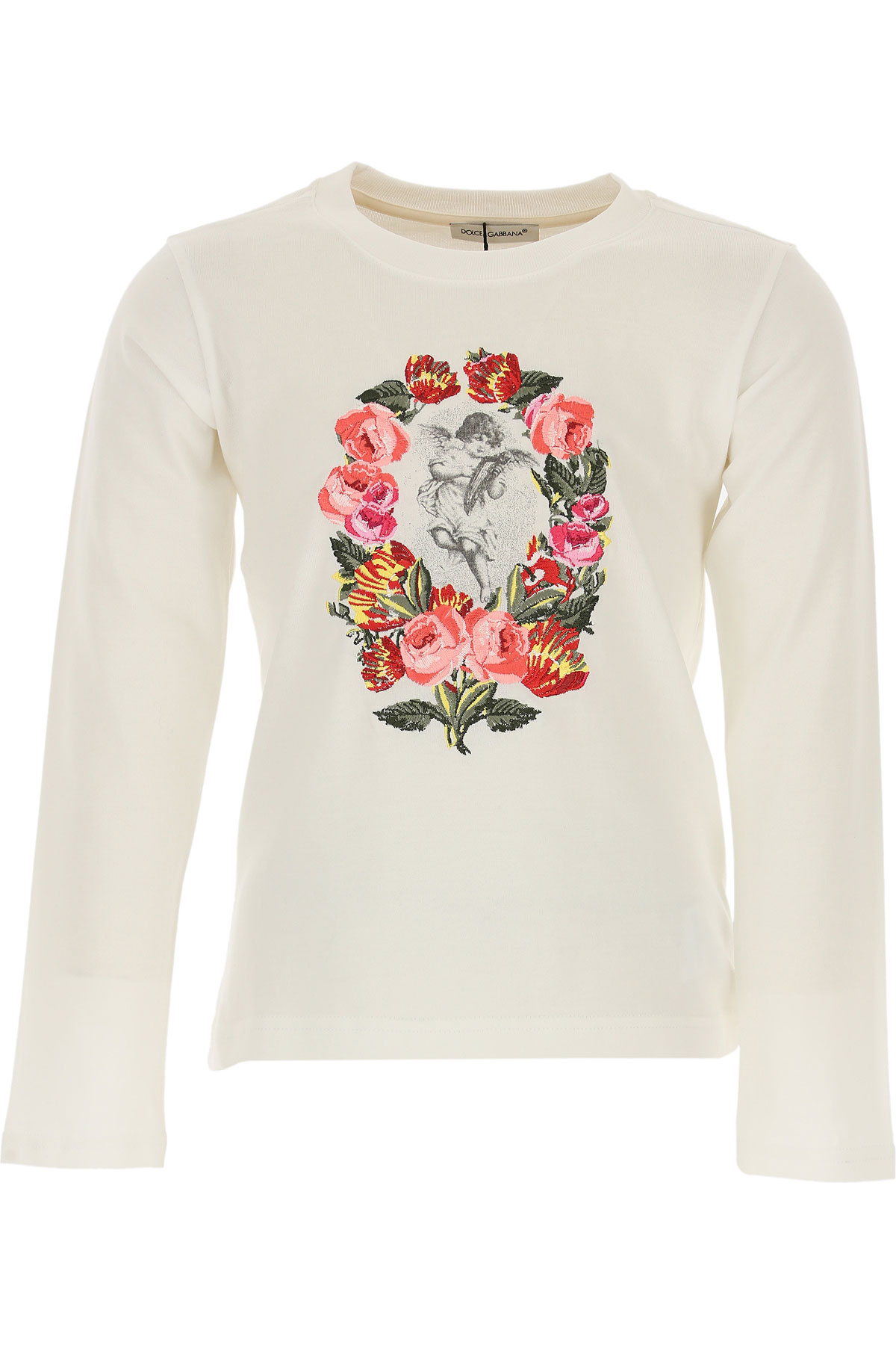 Dolce & Gabbana Kinder T-Shirt für Mädchen Günstig im Outlet Sale, Weiss, Baumwolle, 2017, 4Y 5Y