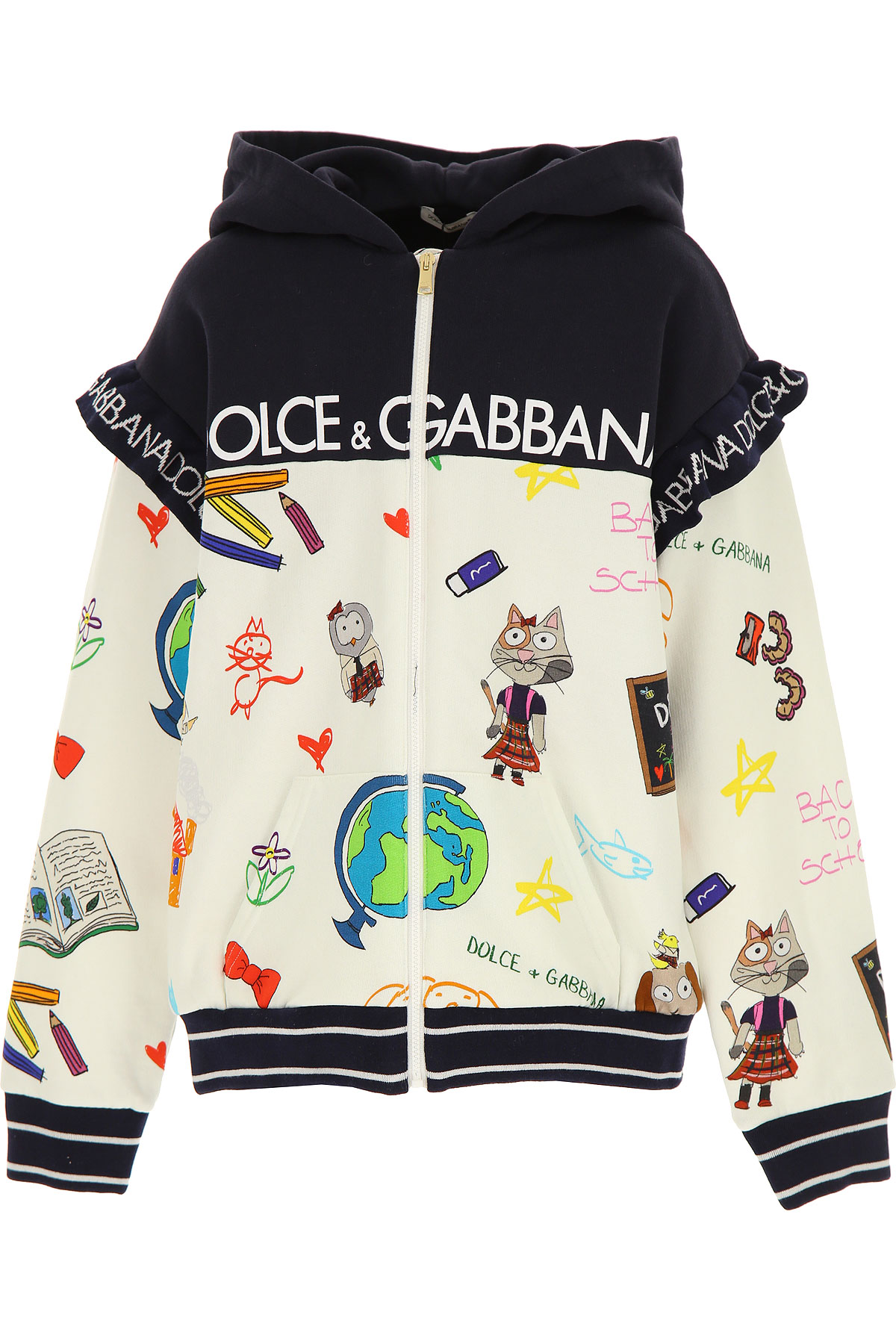 Dolce & Gabbana Kinder Sweatshirt & Kapuzenpullover für Mädchen Günstig im Sale, Creme, Baumwolle, 2017, 4Y 8Y