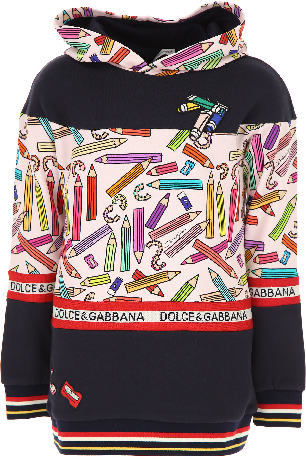 Dolce & Gabbana Kinder Sweatshirt & Kapuzenpullover für Mädchen Günstig im Sale, Blau, Baumwolle, 2017, 6Y 8Y