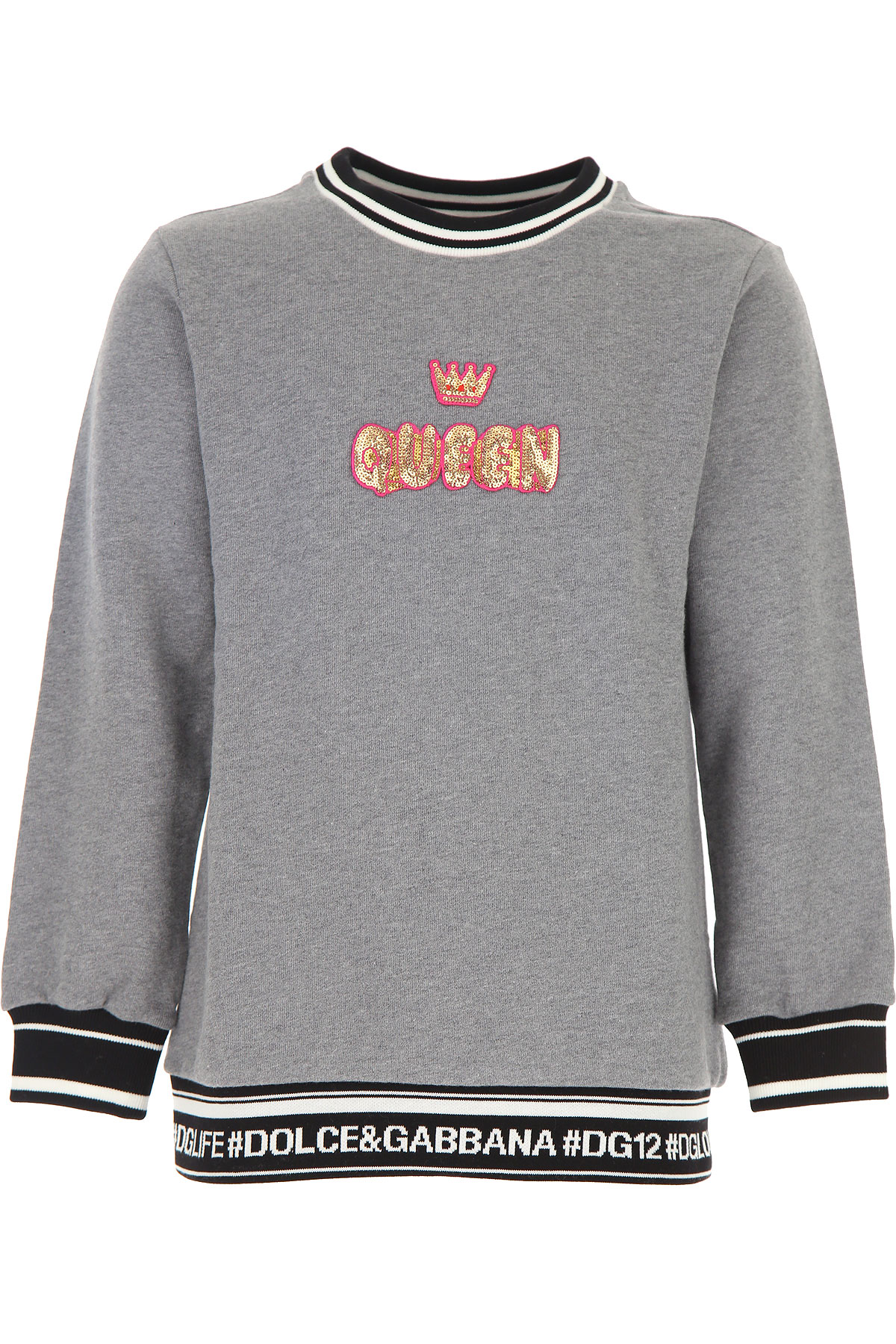 Dolce & Gabbana Kinder Sweatshirt & Kapuzenpullover für Mädchen Günstig im Outlet Sale, Grau, Baumwolle, 2017, 10Y 6Y