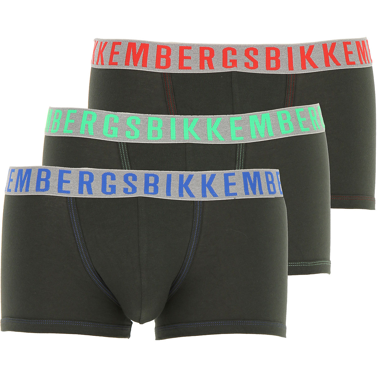 Dirk Bikkembergs Boxer Shorts für Herren, Unterhose, Short, Boxer Günstig im Outlet Sale, 3 Pack, Dunkel Militärgrün, Baumwolle, 2017, L S XL