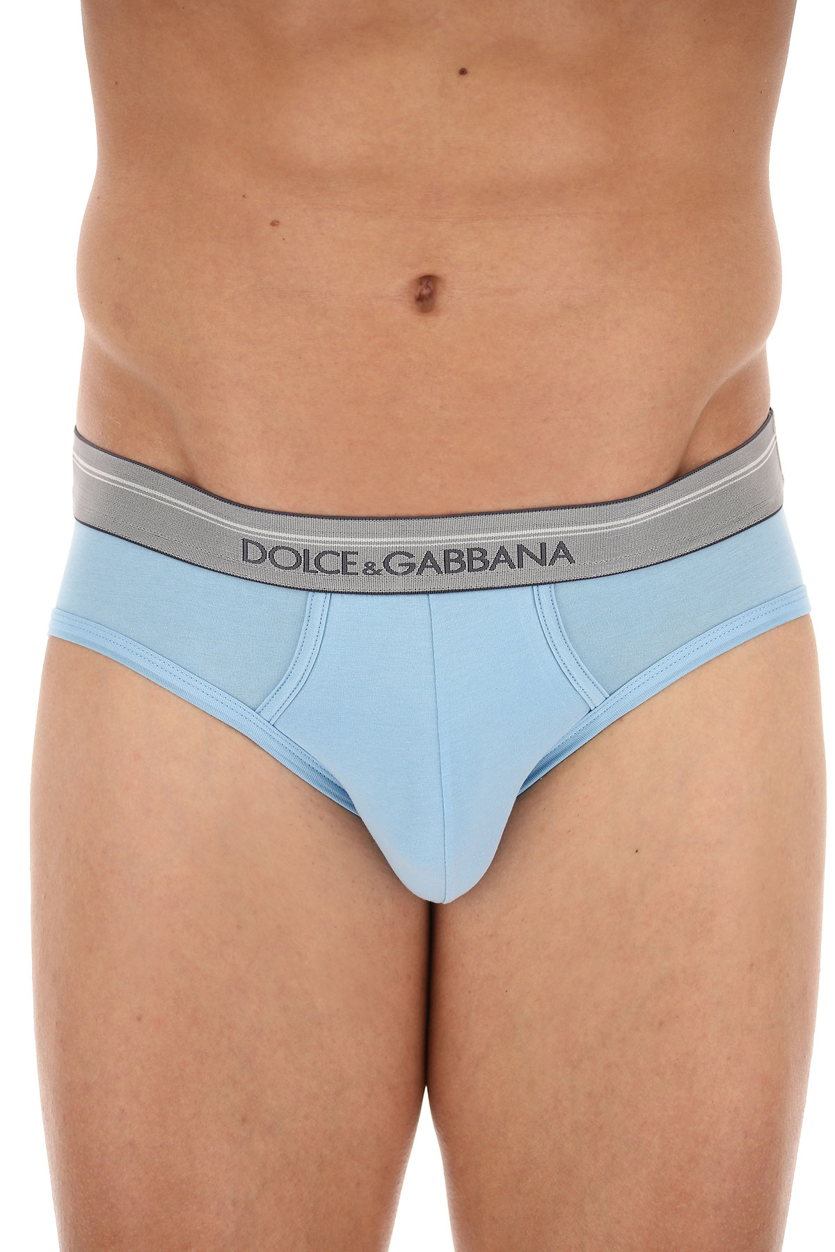 Dolce & Gabbana Slip Homme, Bleu clair, Coton, 2017, L S XL