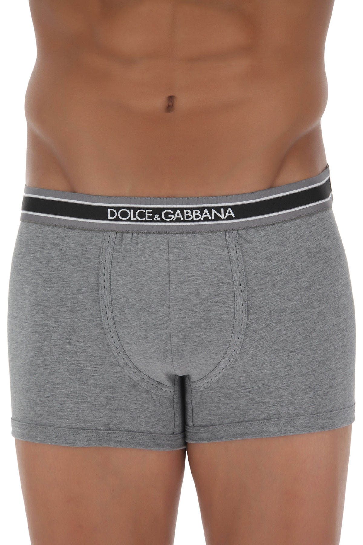 Dolce & Gabbana Caleçon Boxer Homme, Boxer , Gris Mélange, Coton Pima, 2017, L M S XL