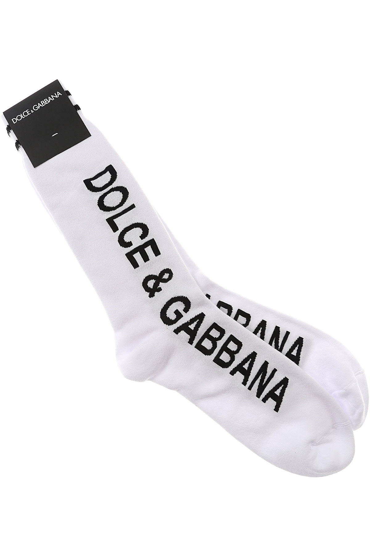 Dolce & Gabbana Chaussette Homme, Blanc, Coton, 2017, L M S