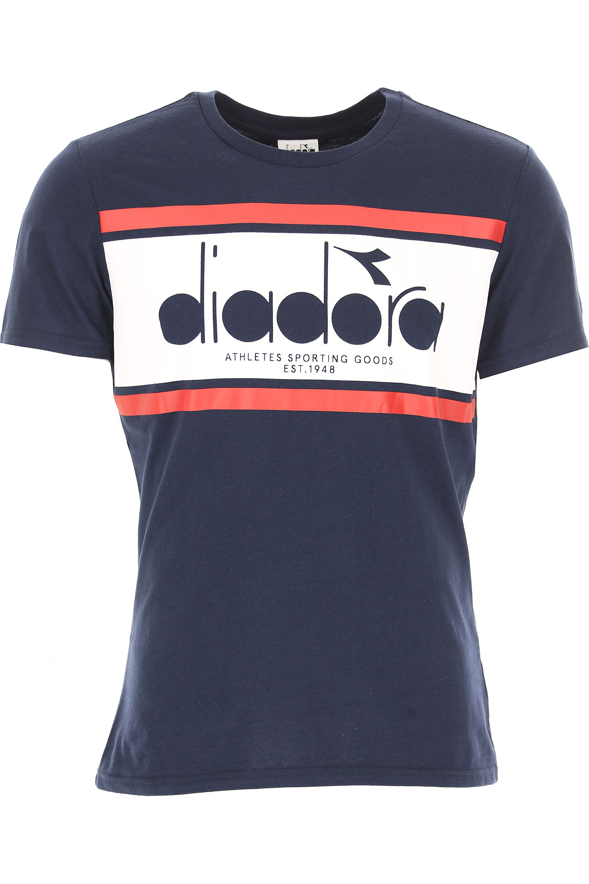 Diadora T-shirt Homme, Bleu, Coton, 2017, L S XL