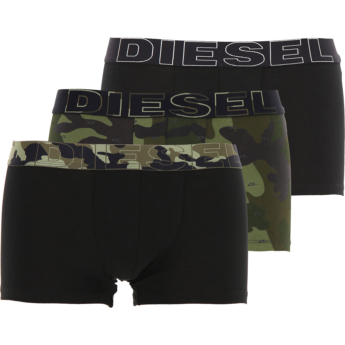 Diesel Boxer Shorts für Herren, Unterhose, Short, Boxer Günstig im Sale, 3 Pack, Schwarz, Baumwolle, 2017, M S XL
