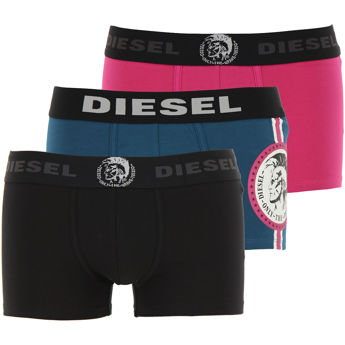 Diesel Boxer Shorts für Herren, Unterhose, Short, Boxer Günstig im Sale, 3 Pack, Schwarz, Baumwolle, 2017, L M S XL