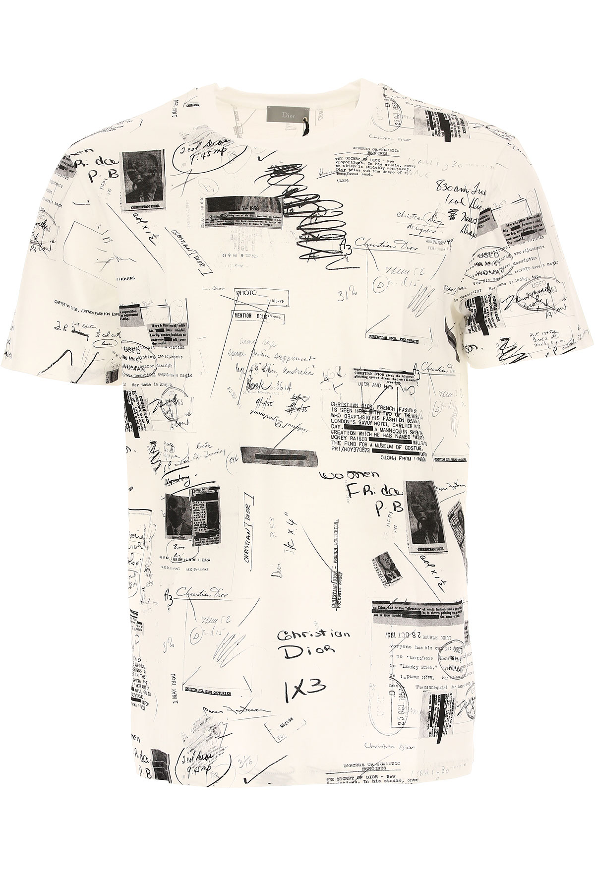 Christian Dior T-shirt Homme, Blanc, Coton, 2017, L XL