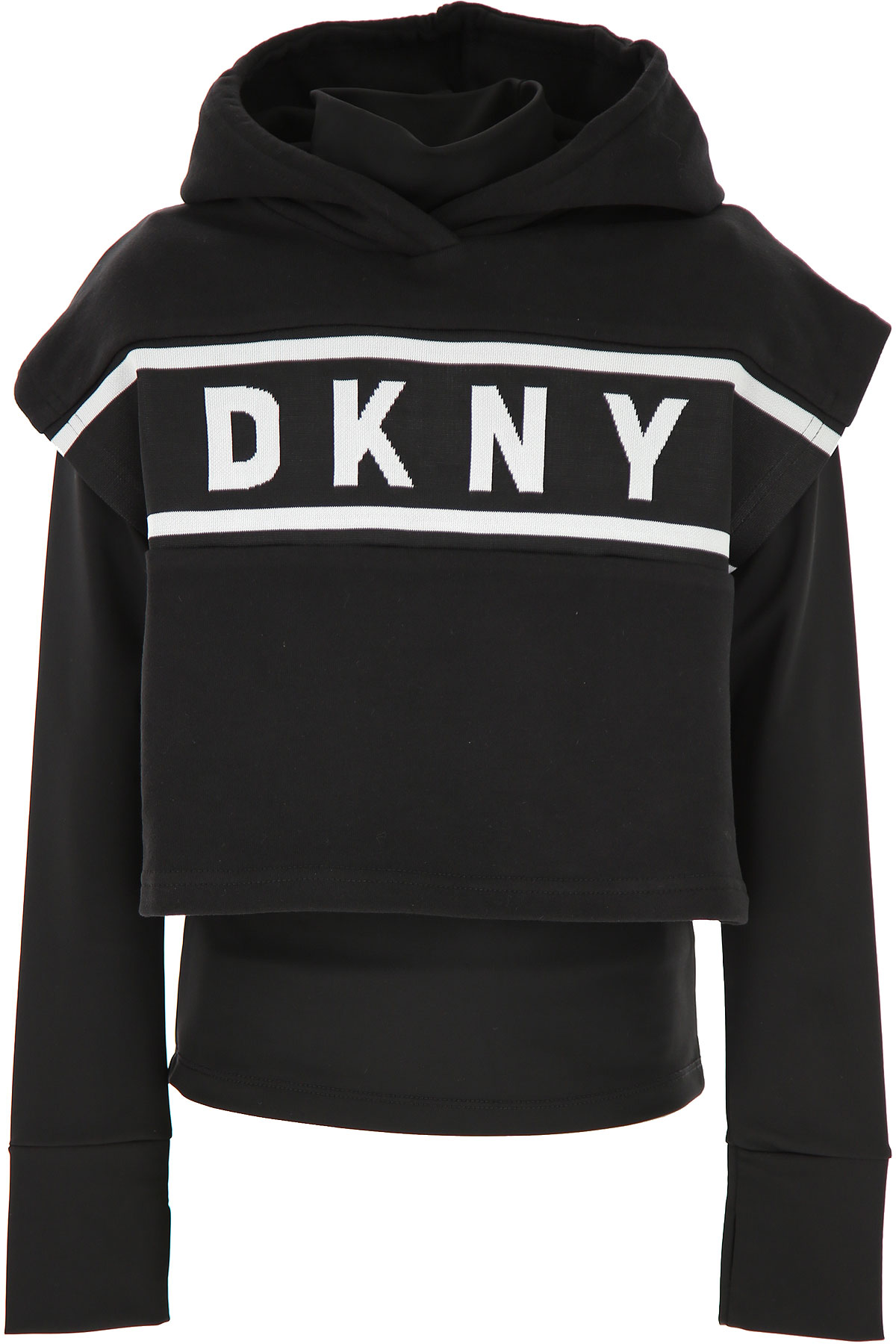 DKNY Kinder Sweatshirt & Kapuzenpullover für Mädchen Günstig im Sale, Schwarz, Baumwolle, 2017, 10Y 12Y 14Y 16Y 8Y