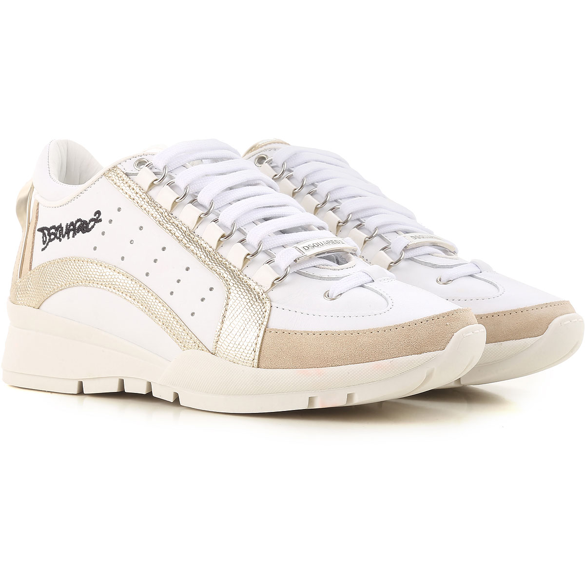 Dsquared Sneaker Homme, Blanc, Cuir, 2017, 38 38.5 39