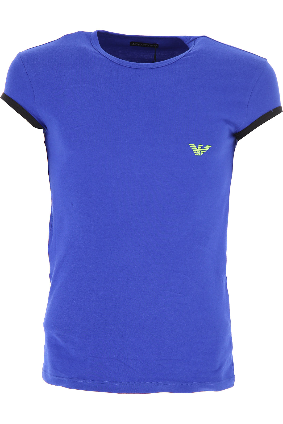 Emporio Armani T-shirt Homme , Bleu électrique, Coton, 2017, L M XL