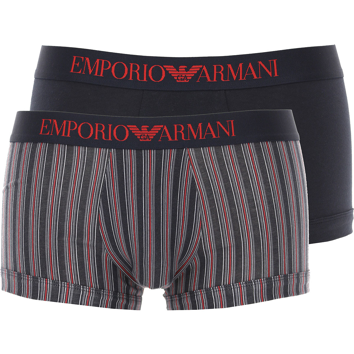 Emporio Armani Boxer Shorts für Herren, Unterhose, Short, Boxer Günstig im Sale, 2 Pack, Anthrazit-Grau, Baumwolle, 2017, L M