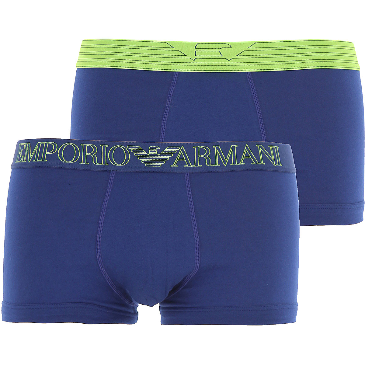Emporio Armani Boxer Shorts für Herren, Unterhose, Short, Boxer Günstig im Outlet Sale, 2 Pack, Bluette, Baumwolle, 2017, L M S XL