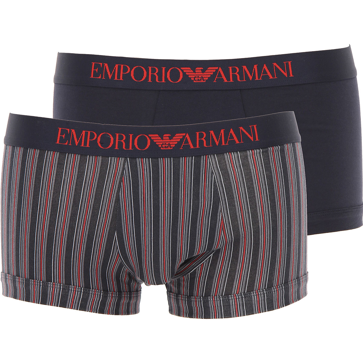 Emporio Armani Boxer Shorts für Herren, Unterhose, Short, Boxer Günstig im Sale, 2 Pack, Marineblau, Baumwolle, 2017, L M XL