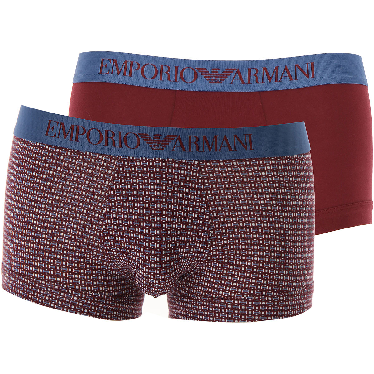 Emporio Armani Boxer Shorts für Herren, Unterhose, Short, Boxer Günstig im Sale, 2 Pack, Bordeauxrot, Baumwolle, 2017, L S