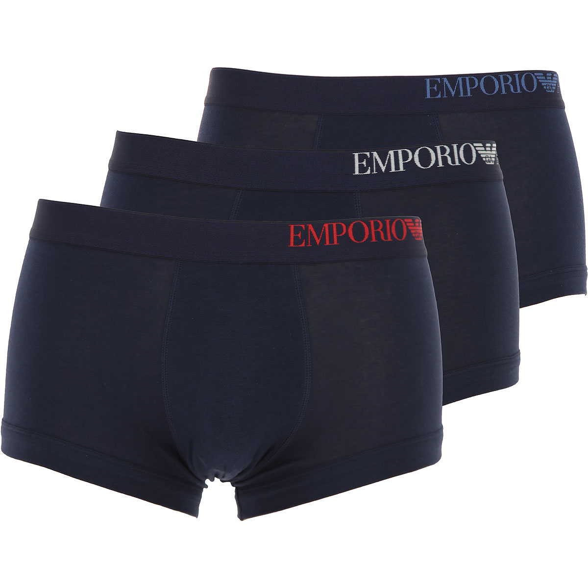 Emporio Armani Boxer Shorts für Herren, Unterhose, Short, Boxer Günstig im Sale, 3 Pack, Marineblau, Baumwolle, 2017, L L M M S S XL XL
