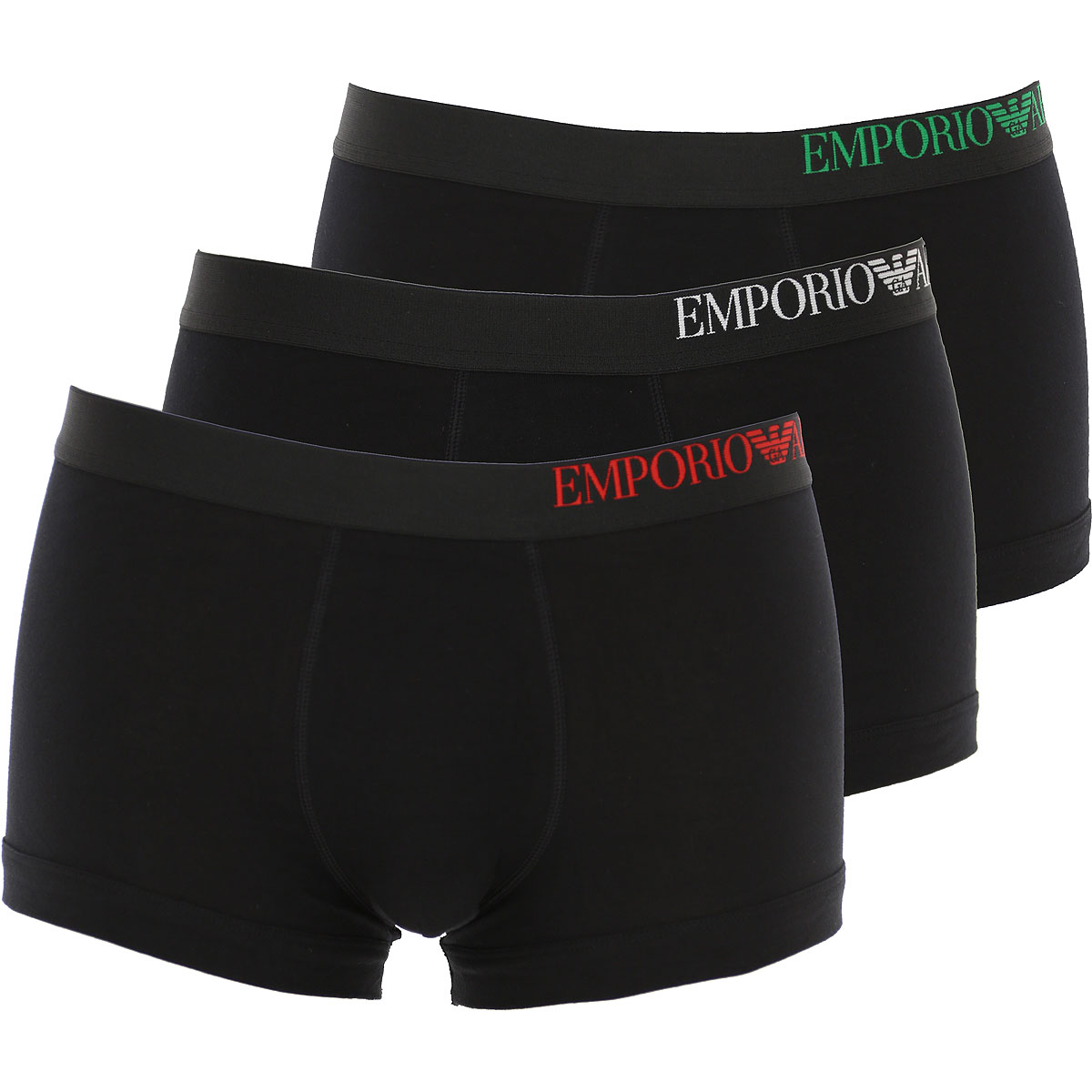 Emporio Armani Boxer Shorts für Herren, Unterhose, Short, Boxer Günstig im Sale, Schwarz, Baumwolle, 2017, L M M S