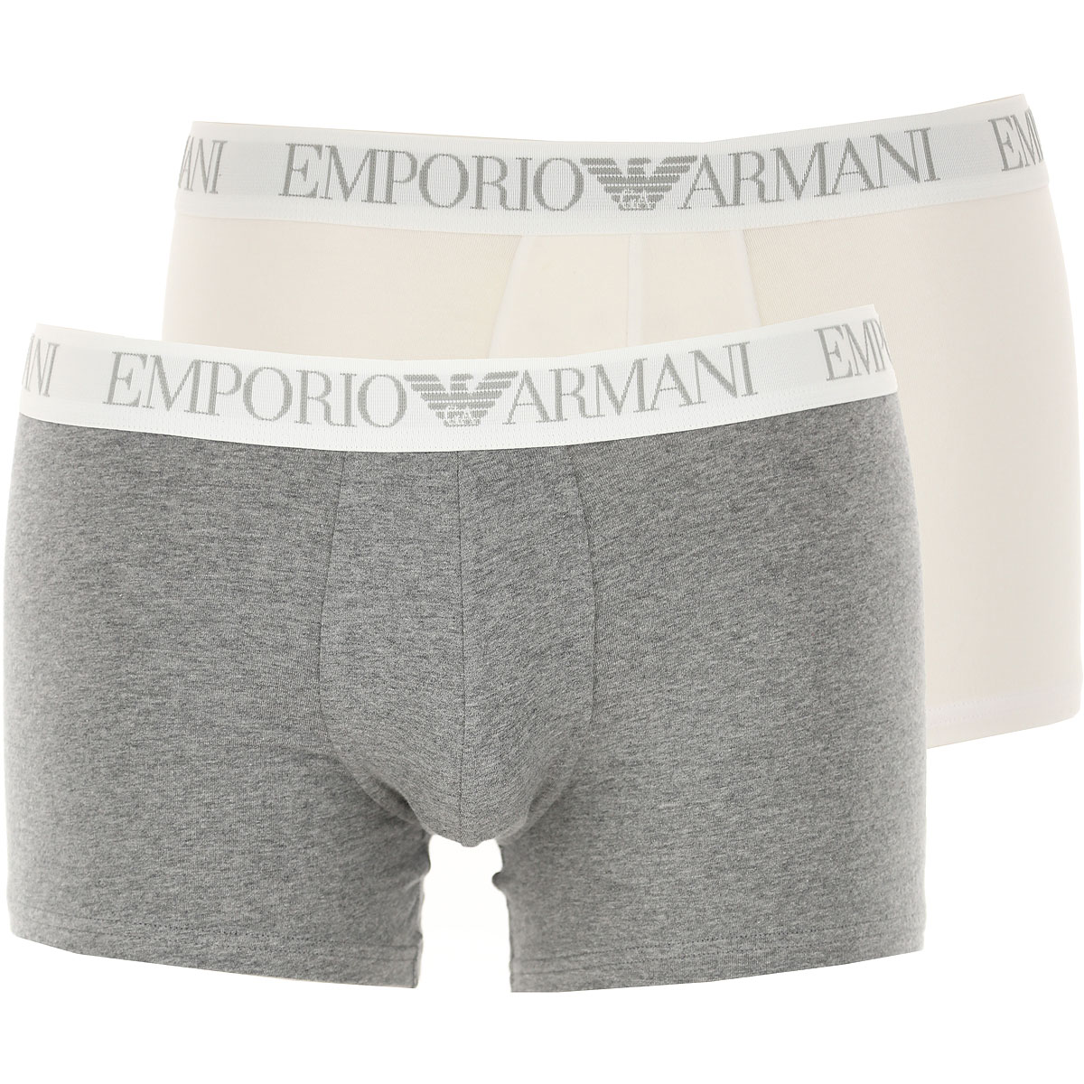Emporio Armani Boxer Shorts für Herren, Unterhose, Short, Boxer Günstig im Sale, 2 Pack, Weiss, Baumwolle, 2017, M S XL