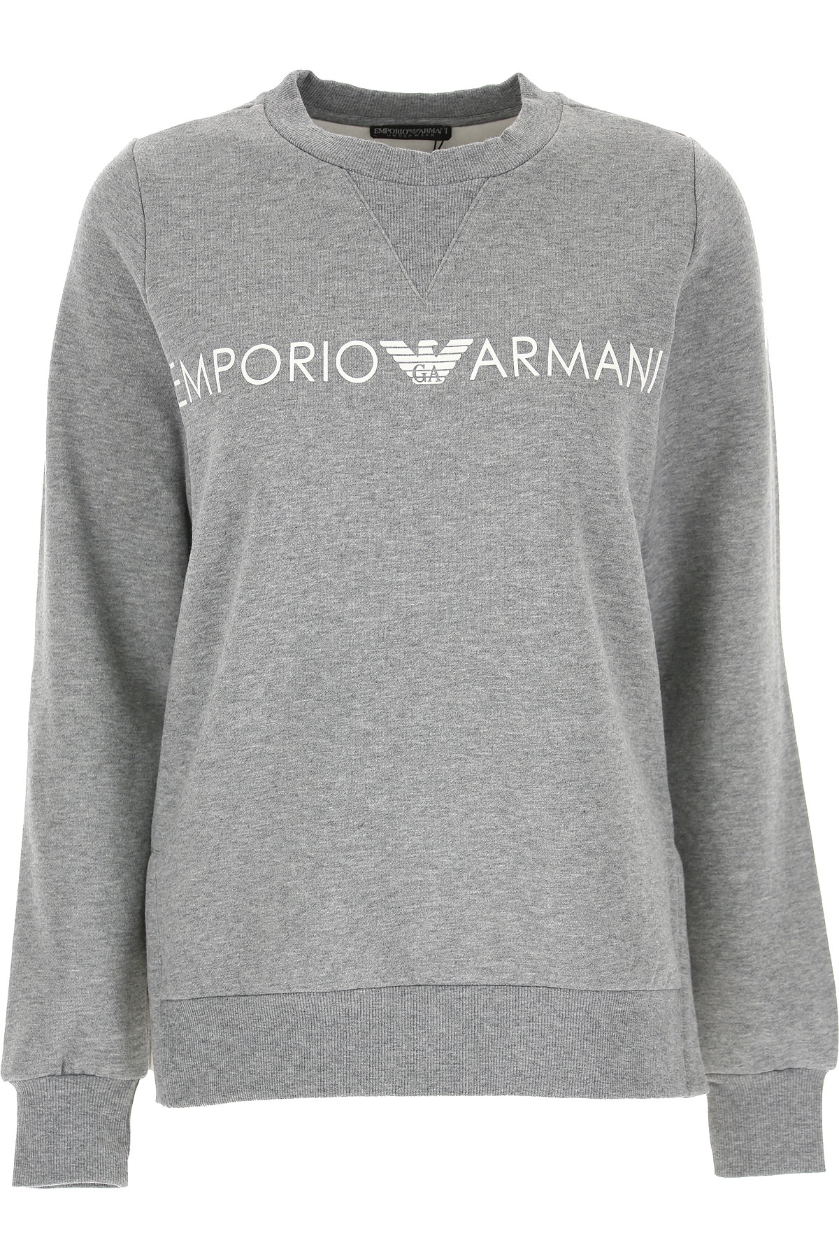 Emporio Armani Sweatshirt für Damen, Kapuzenpulli, Hoodie, Sweats Günstig im Sale, Dunkelgrau Melange, Baumwolle, 2017, 38 46 M