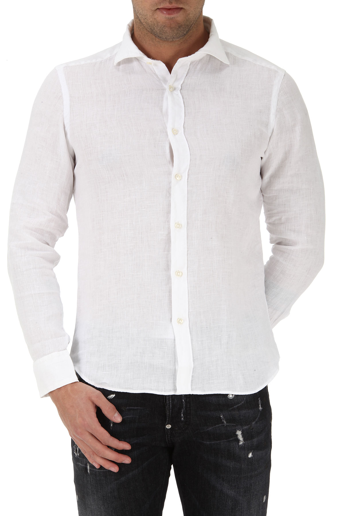 Fay Chemise Homme Outlet, Blanc, Lin, 2017, 38 42