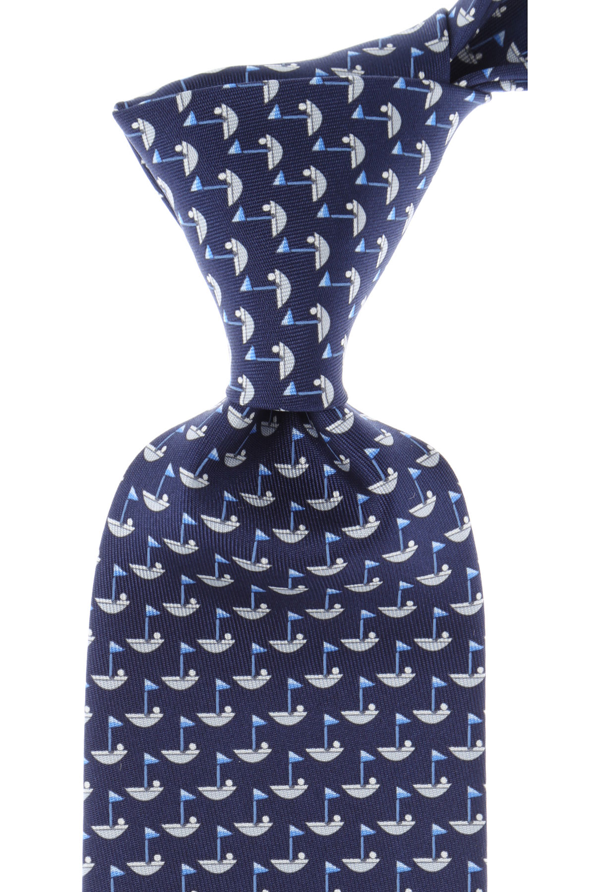 Cravates Ferragamo , Bleu marine foncé, Soie, 2017
