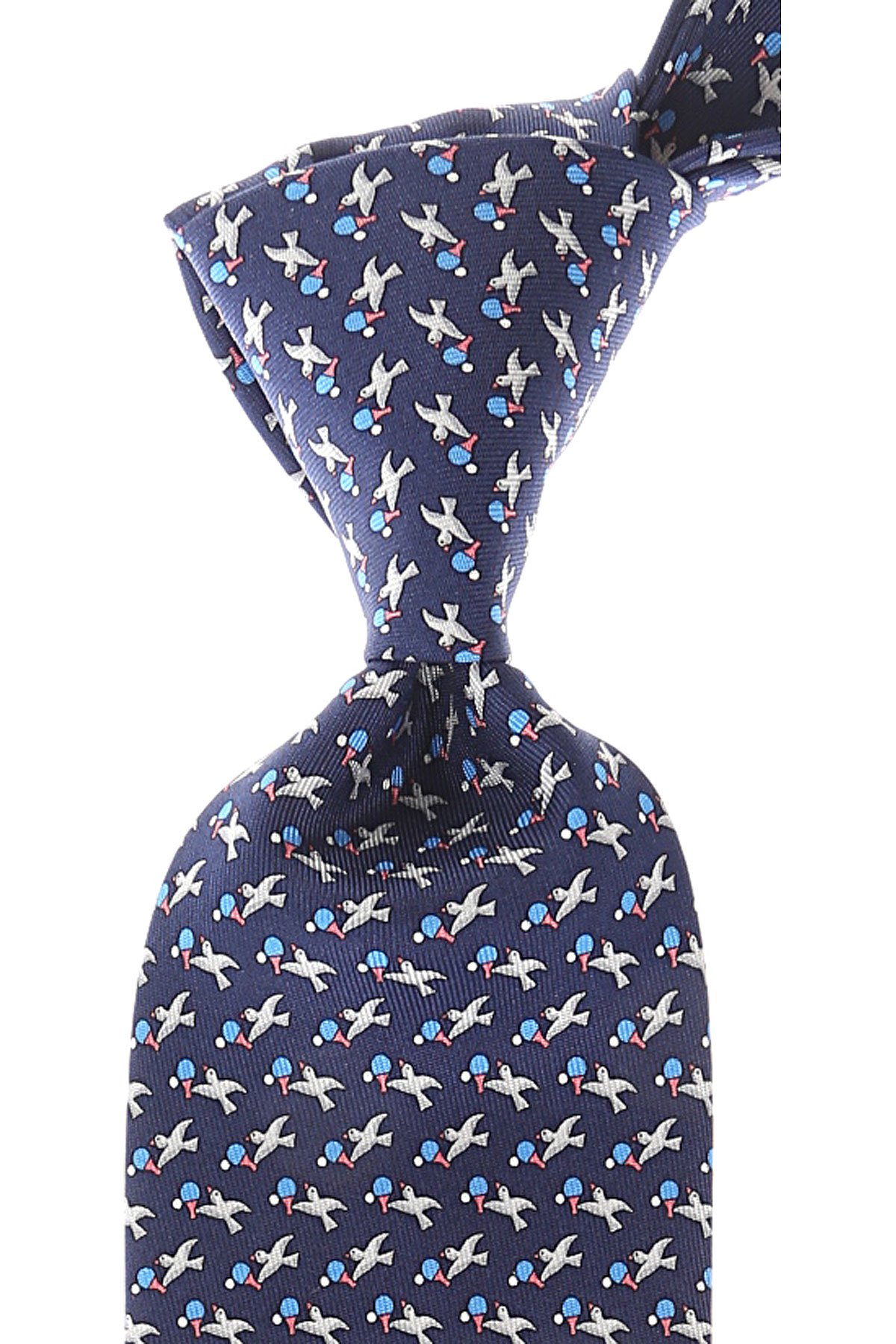 Cravates Ferragamo , Bleu marine, Soie, 2017