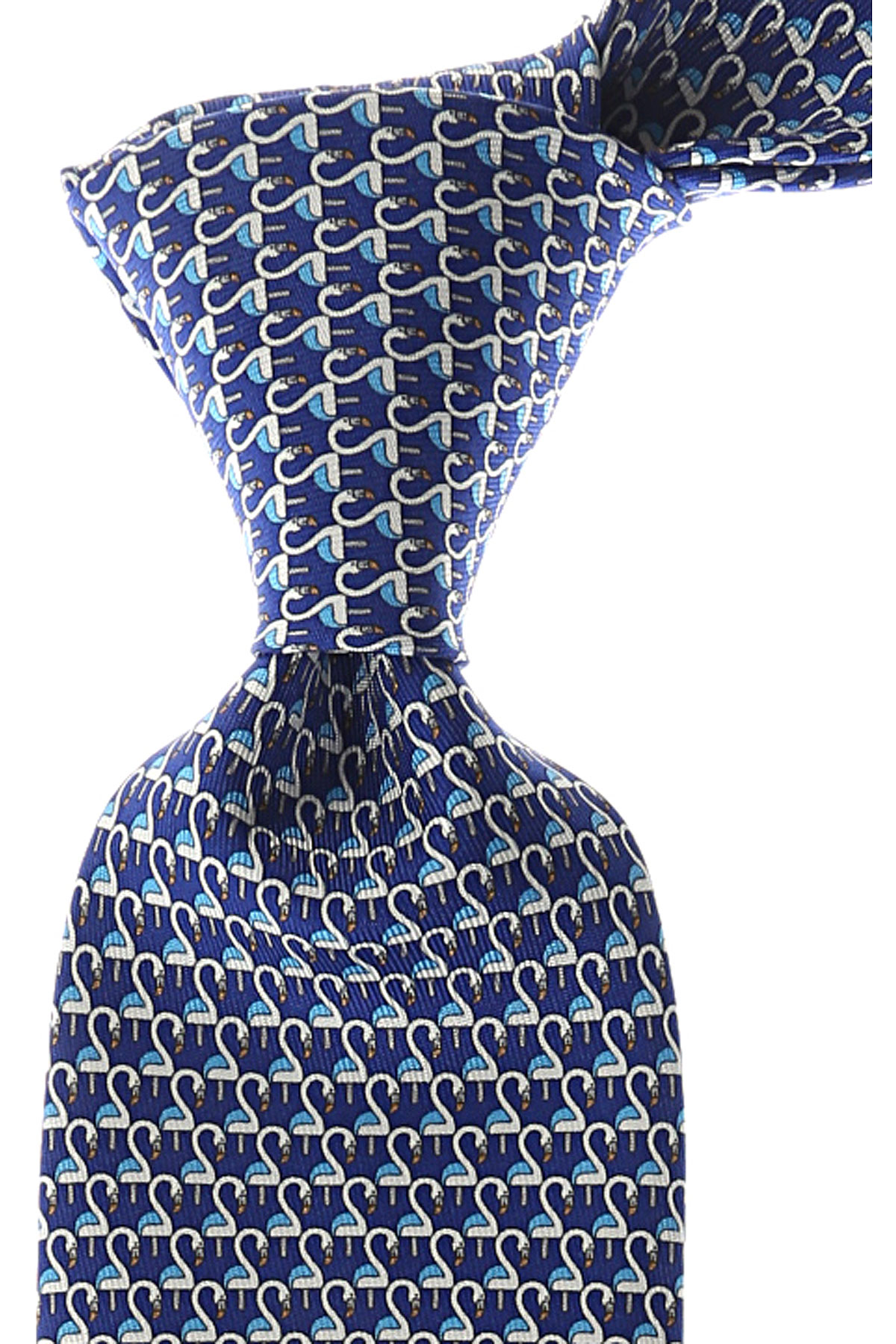 Cravates Ferragamo , Bleu nuit, Soie, 2017