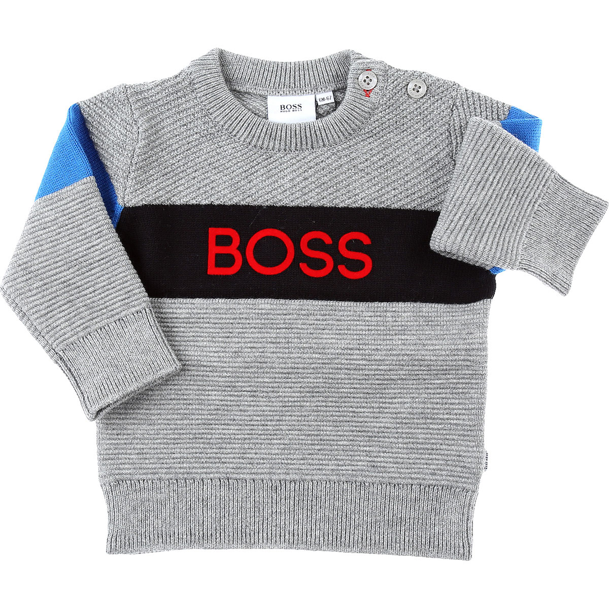 Hugo Boss Baby Pullover für Jungen Günstig im Sale, Grau, Baumwolle, 2017, 18M 2Y 3Y 6M 9M