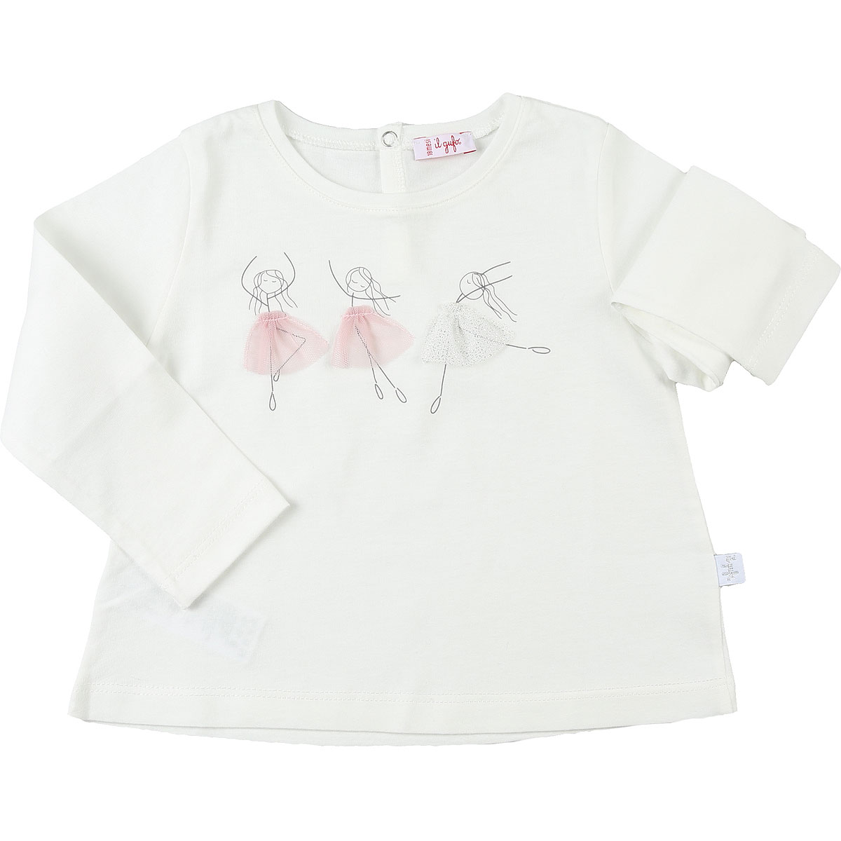 Il Gufo Baby T-Shirt für Mädchen Günstig im Sale, Weiss, Baumwolle, 2017, 12M 18M 2Y 3Y 9M