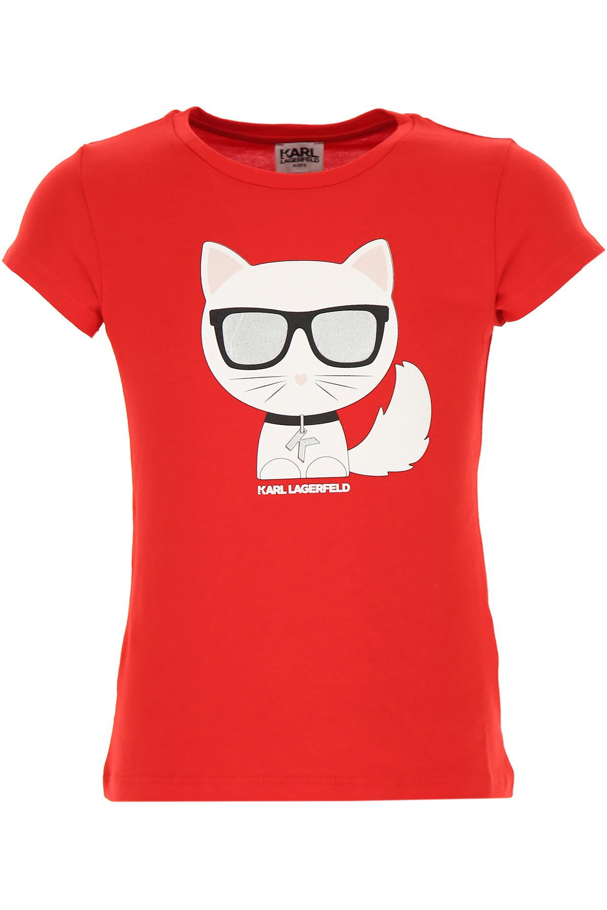Karl Lagerfeld Kinder T-Shirt für Mädchen Günstig im Sale, Rot, Baumwolle, 2017, 10Y 8Y