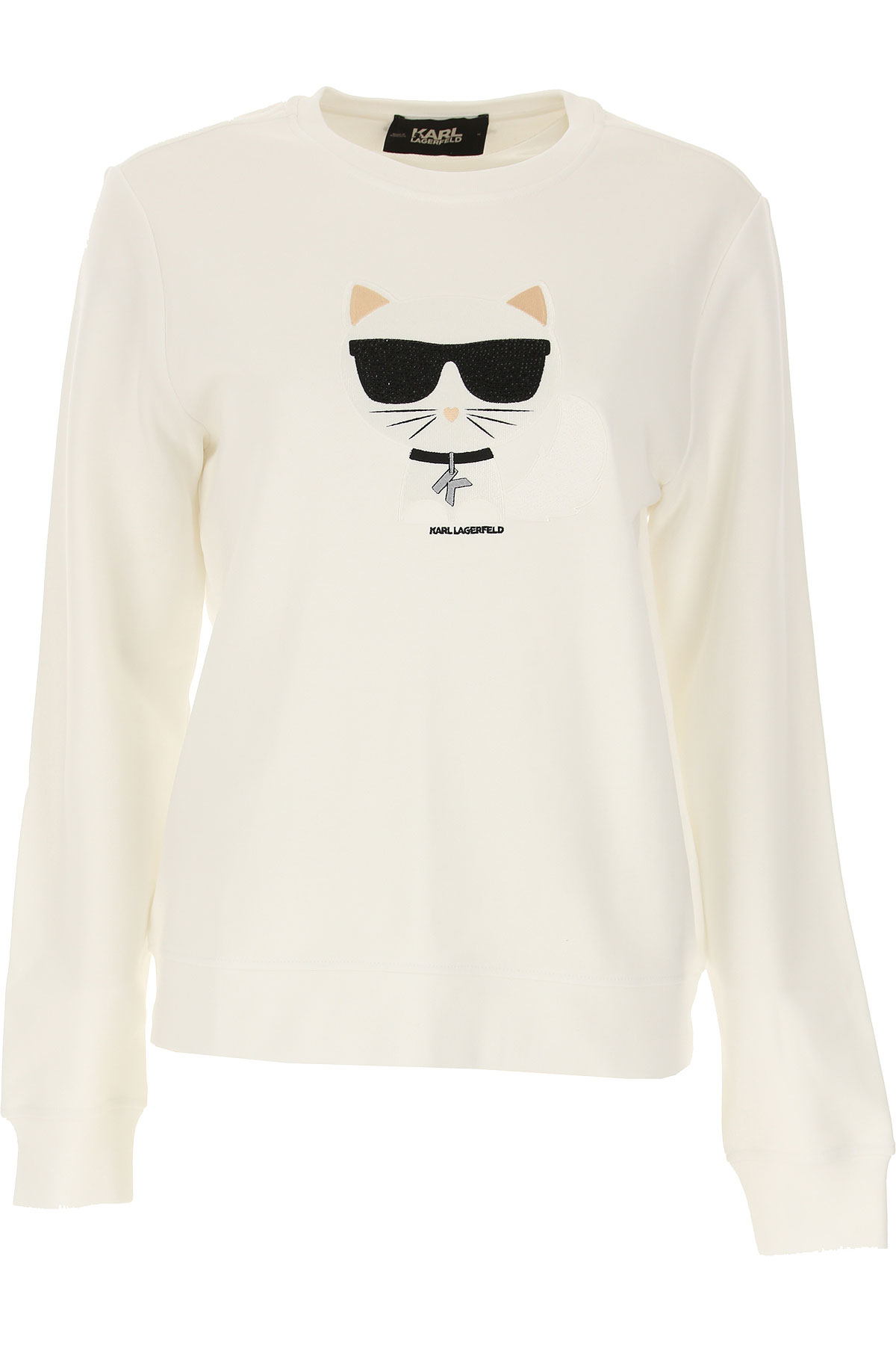 Karl Lagerfeld Sweatshirt für Damen, Kapuzenpulli, Hoodie, Sweats Günstig im Sale, Weiss, Baumwolle, 2017, 40 44