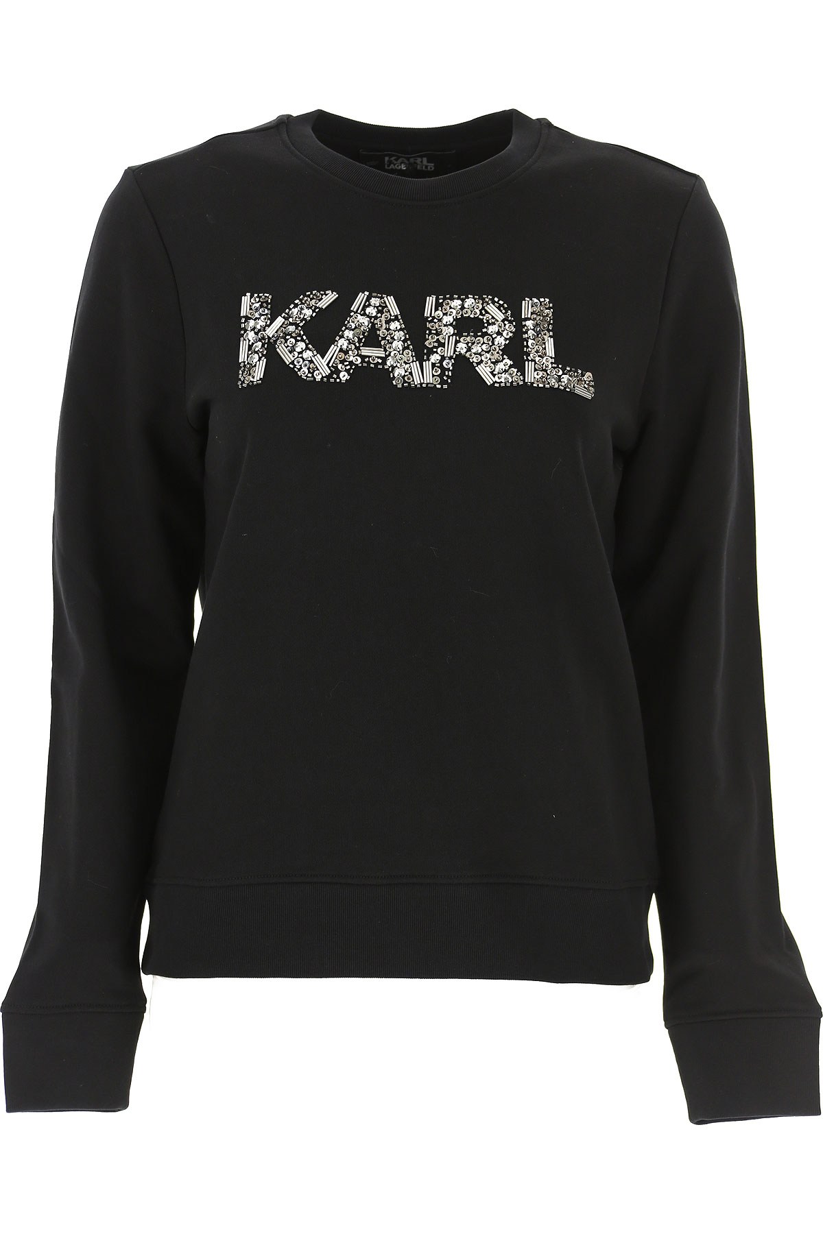Karl Lagerfeld Sweatshirt für Damen, Kapuzenpulli, Hoodie, Sweats Günstig im Sale, Schwarz, Baumwolle, 2017, 40 44 M