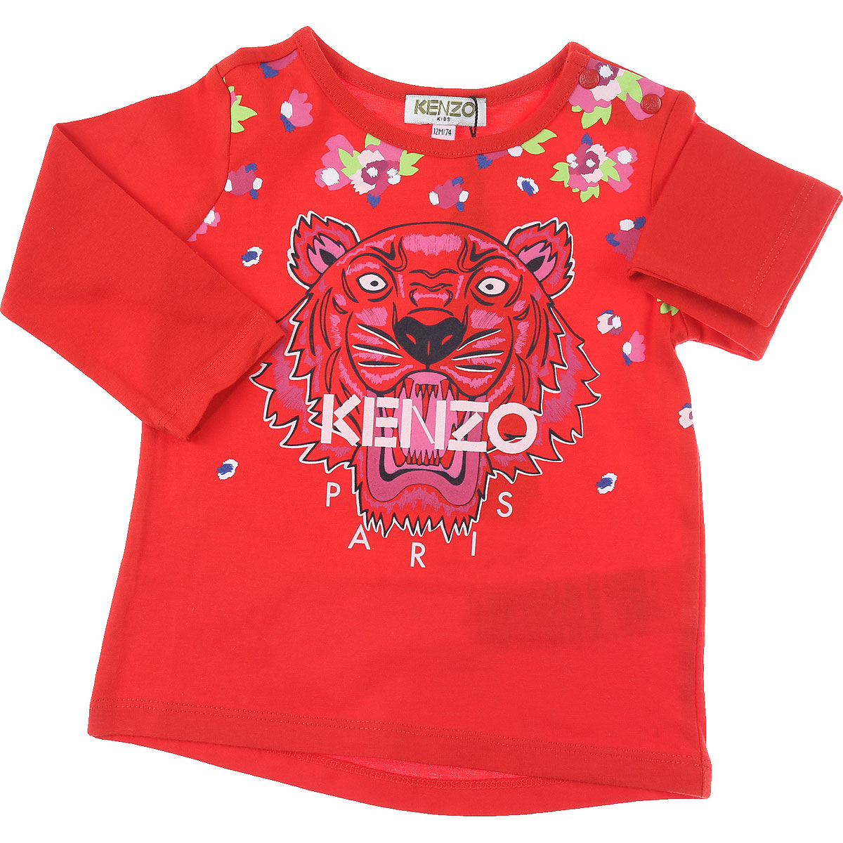 Kenzo Baby T-Shirt für Mädchen Günstig im Sale, Rot, Baumwolle, 2017, 12M 18M