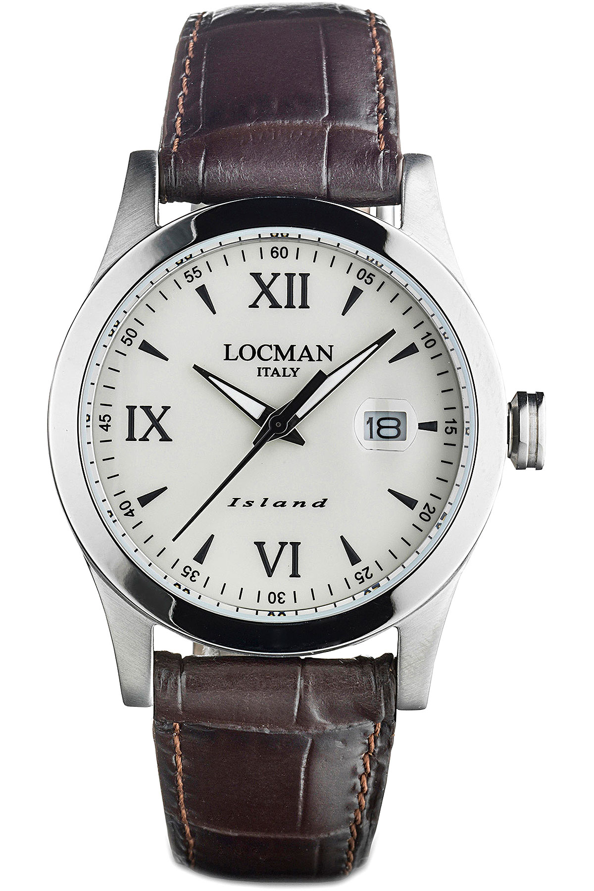 Locman Uhr für Herren, Chronometer, Zeitmesser, Braun, Leder, 2017