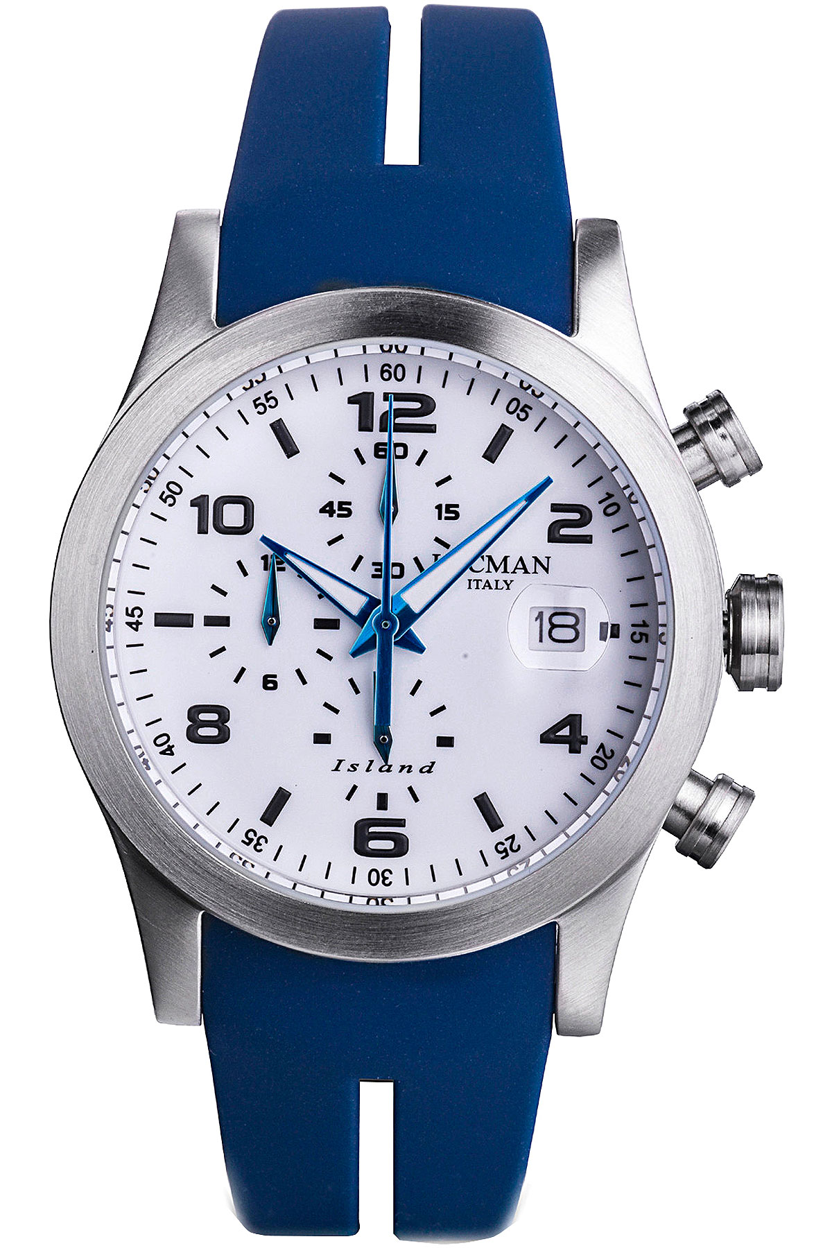 Locman Uhr für Herren, Chronometer, Zeitmesser, Blau, Silikone, 2017