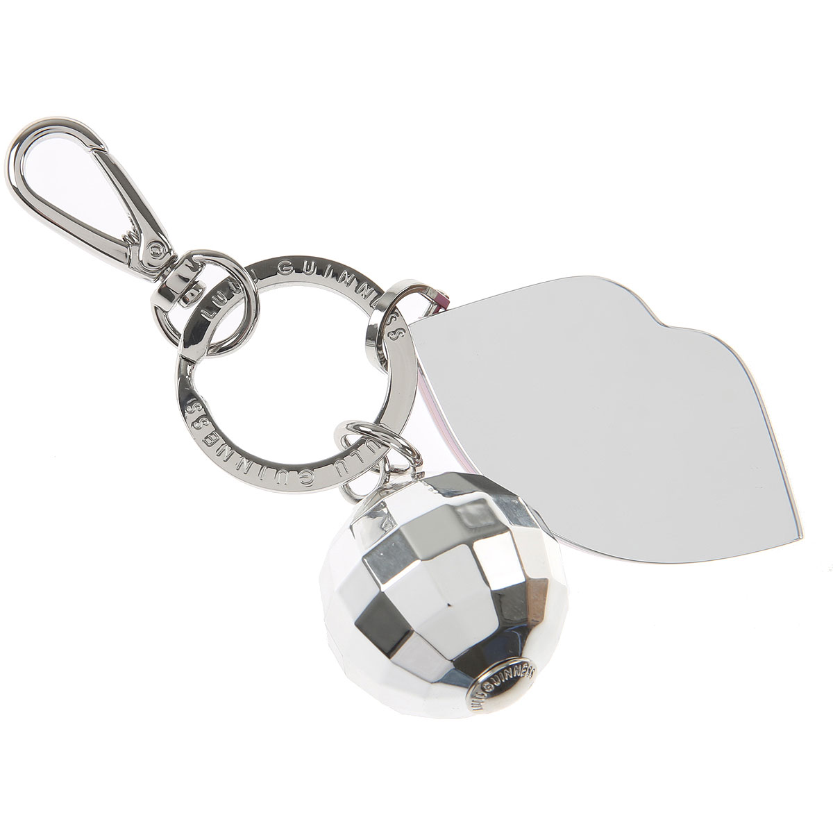 Lulu Guinness Schlüsselanhänger für Damen, Schlüsselring, Schlüsselkette Günstig im Sale, Silber, Plexiglas, 2017