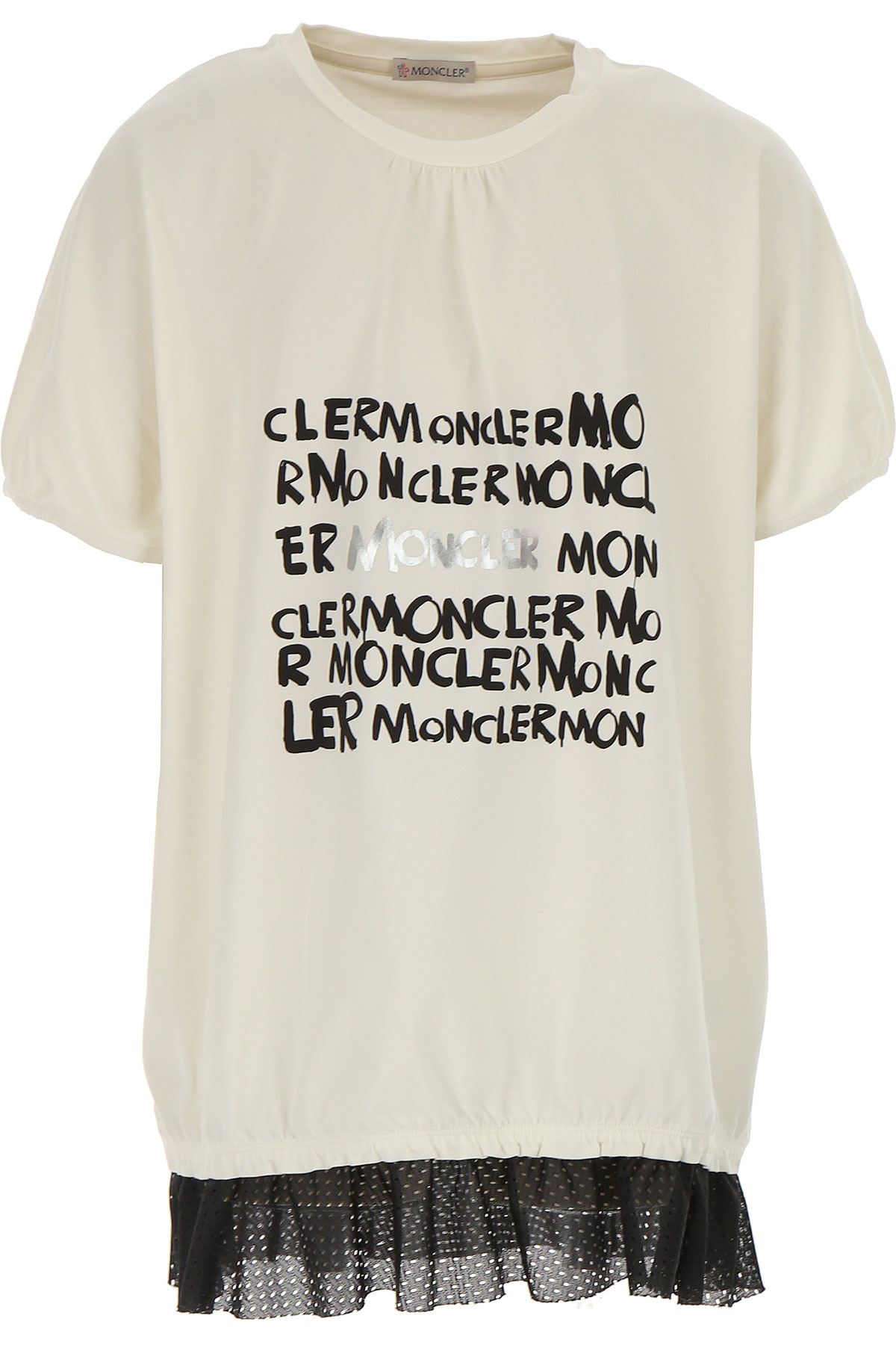 Moncler Kinder T-Shirt für Mädchen Günstig im Outlet Sale, Milchfarben, Baumwolle, 2017, 10Y 8Y