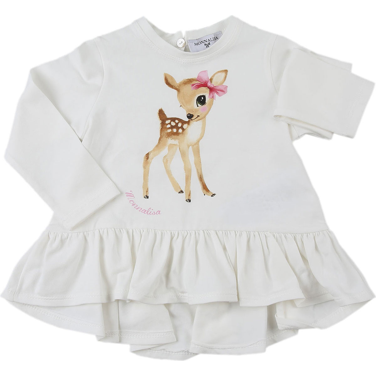 Monnalisa Baby T-Shirt für Mädchen Günstig im Sale, Creme, Baumwolle, 2017, 12M 18M 2Y 6M 9M