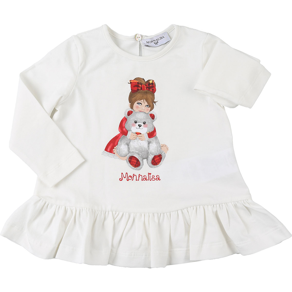 Monnalisa Baby T-Shirt für Mädchen Günstig im Sale, Weiss, Baumwolle, 2017, 12M 18M 2Y 6M 9M