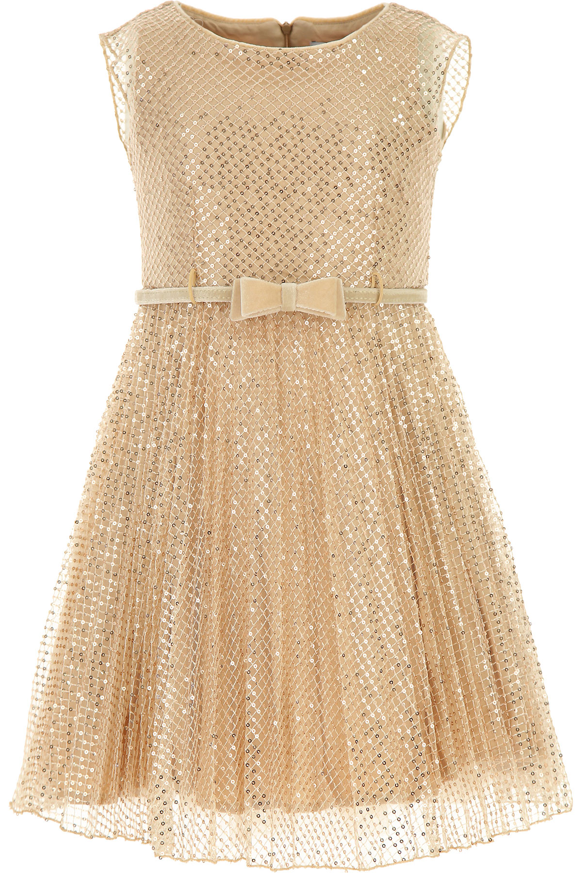 Monnalisa Kleid für Mädchen Günstig im Sale, Goldfarben, Polyester, 2017, 6Y 8Y