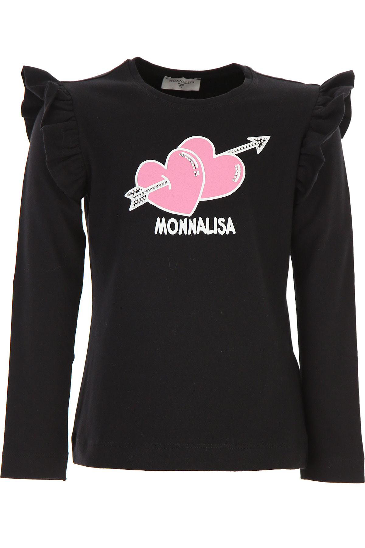 Monnalisa Kinder T-Shirt für Mädchen Günstig im Sale, Schwarz, Baumwolle, 2017, 6Y 7Y